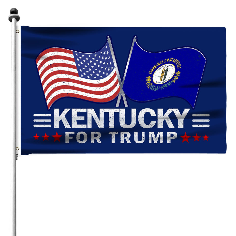 Kentucky For Trump Flag and Hat Bundle - Includes 1 Kentucky for Trump Hat and 3 unique Trump 2024 flags