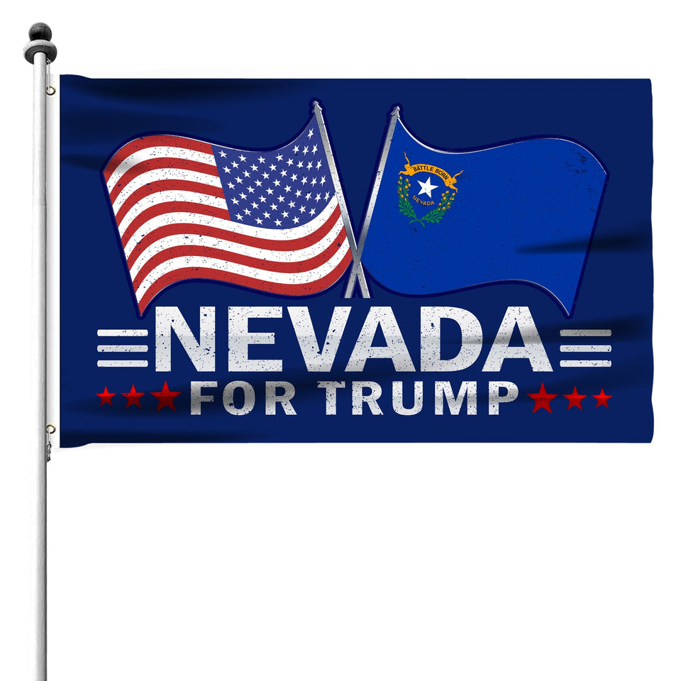 Nevada For Trump Flag and Hat Bundle - Includes 1 Nevada for Trump Hat and 3 unique Trump 2024 flags