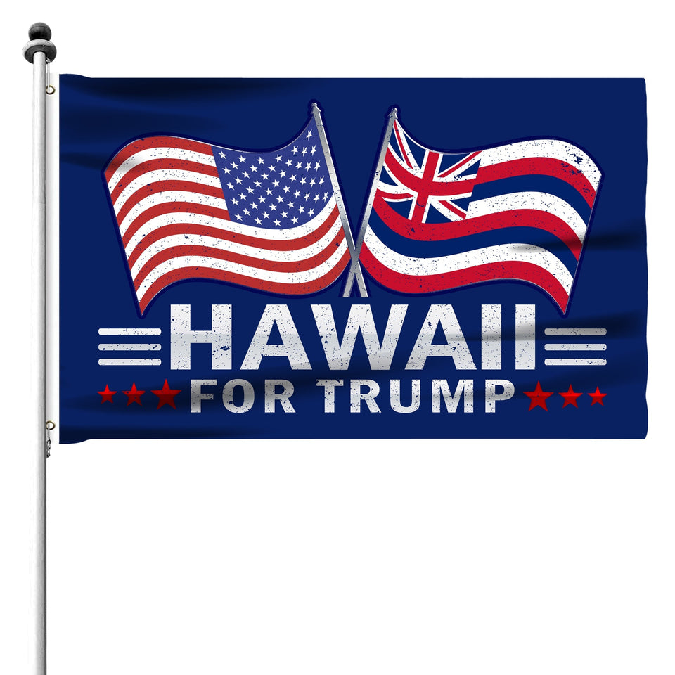 Hawaii For Trump Flag and Hat Bundle - Includes 1 Hawaii for Trump Hat and 3 unique Trump 2024 flags