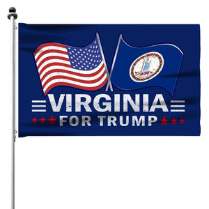 Virginia For Trump Flag and Hat Bundle - Includes 1 Virginia for Trump Hat and 3 unique Trump 2024 flags