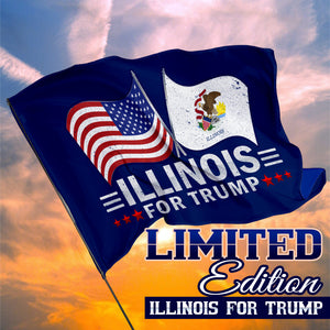 Illinois For Trump 3 x 5 Flag - Limited Edition Dual Flags