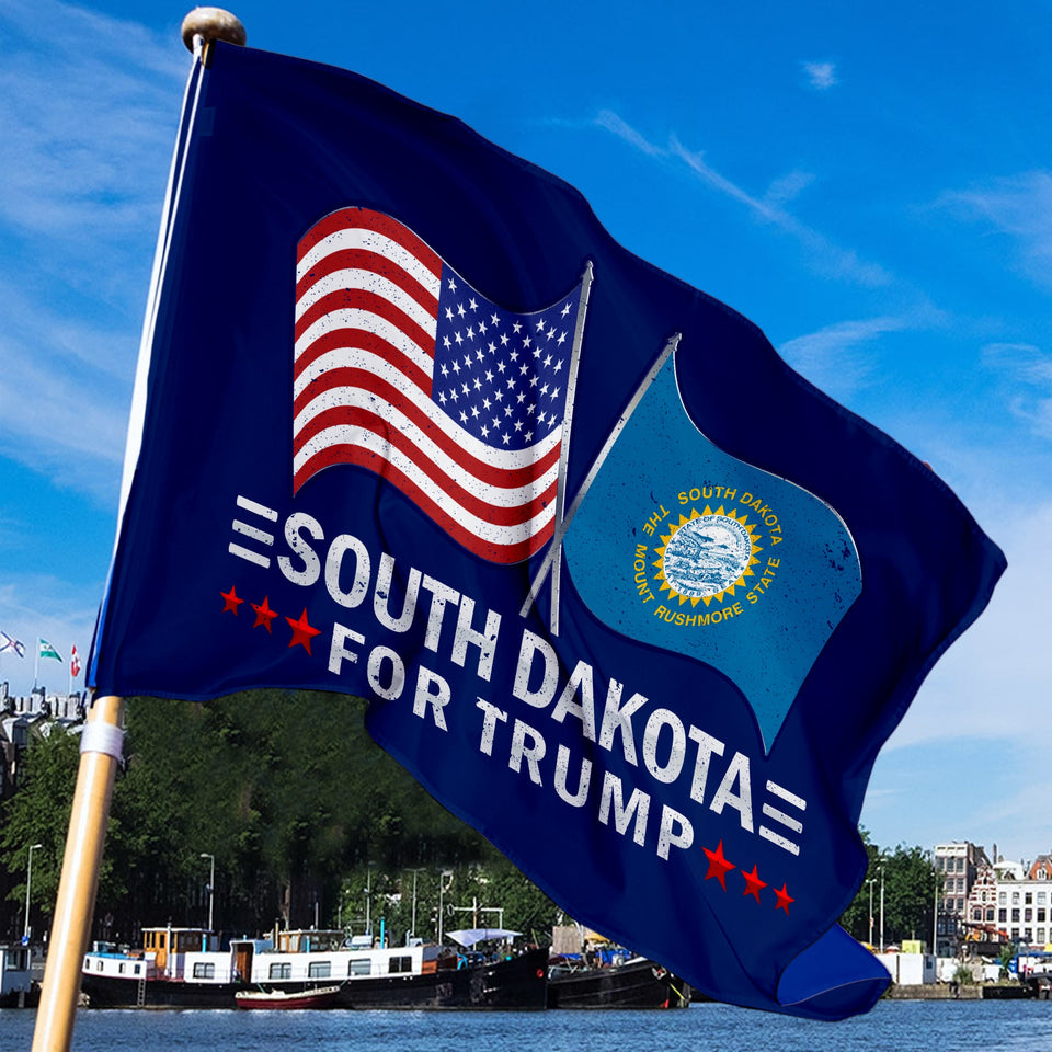 South Dakota For Trump 3 x 5 Flag - Limited Edition Dual Flags