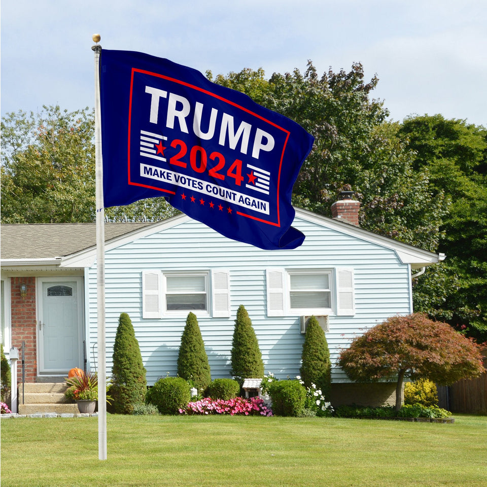 Trump 2024 Make Votes Count Again & Indiana For Trump 3 x 5 Flag Bundle