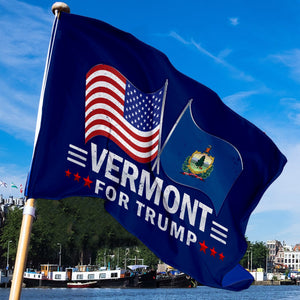 Trump 2024 Make Votes Count Again & Vermont For Trump 3 x 5 Flag Bundle