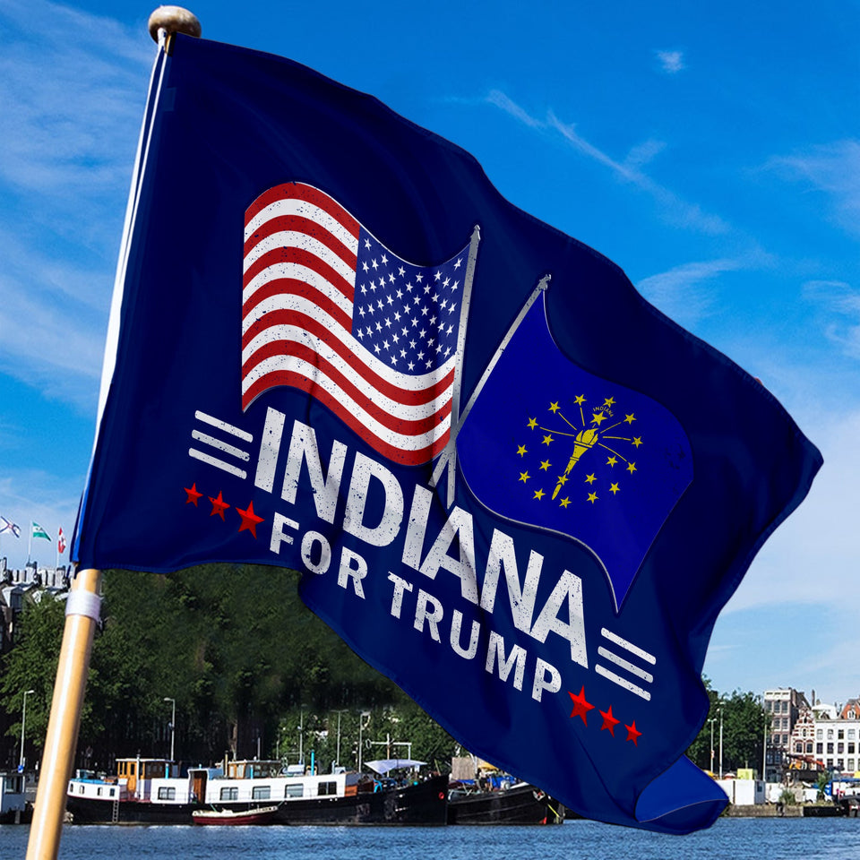 Indiana For Trump 3 x 5 Flag - Limited Edition Dual Flags