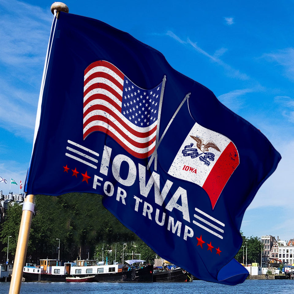 Iowa For Trump 3 x 5 Flag - Limited Edition Dual Flags