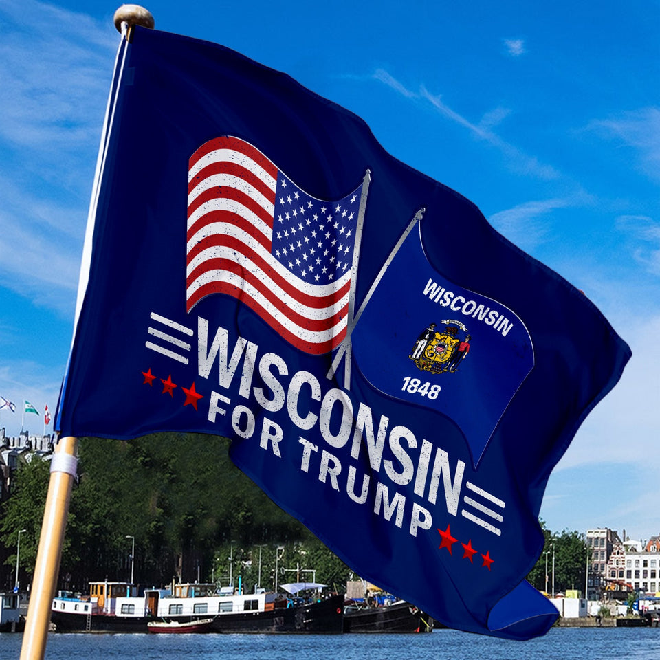 Trump 2024 Make Votes Count Again & Wisconsin For Trump 3 x 5 Flag Bundle
