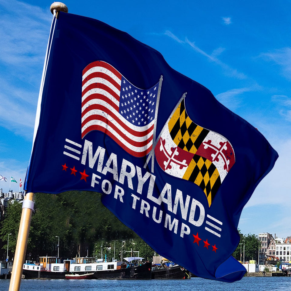 Trump 2024 Make Votes Count Again & Maryland For Trump 3 x 5 Flag Bundle