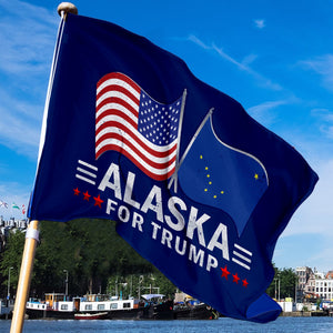 Trump 2024 Make Votes Count Again & Alaska For Trump 3 x 5 Flag Bundle