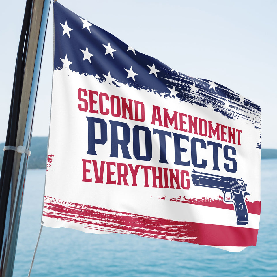 Second Amendment Protects Everything 3 x 5 Flag