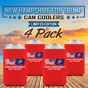 New Hampshire For Trump Limited Edition Can Cooler 4 Pack