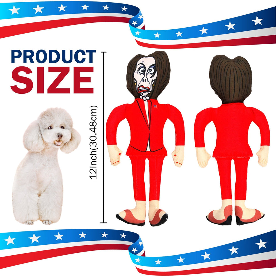 Kamala & Nancy Tough Plush Dog Chew Toys with Squeakers - Official Republican Dogs Bundle