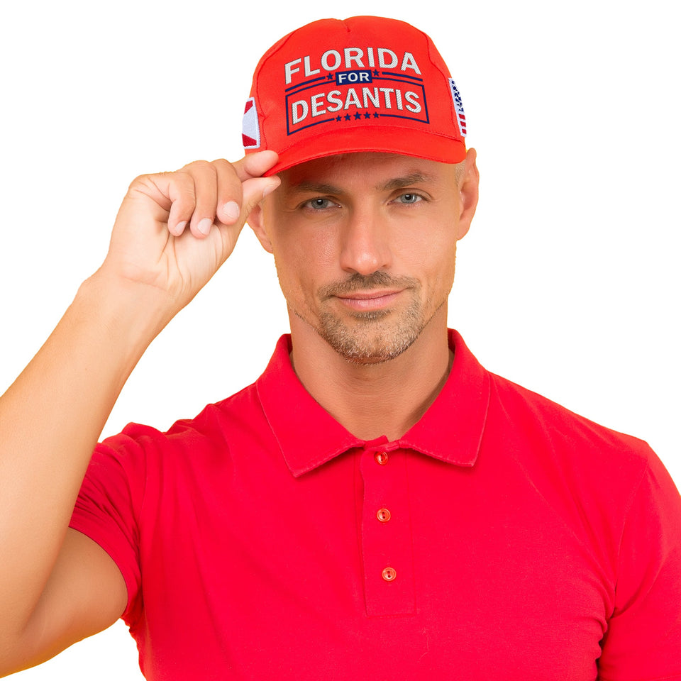 Florida For Desantis Limited Edition Red Embroidered Hat