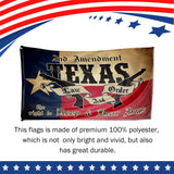 2nd Amendment Texas Law & Order 3 x 5 Flag