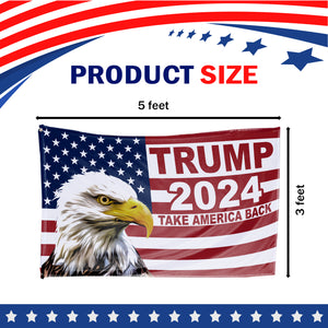 Trump 2024 Take America Back USA Flag With Eagle 3 x 5 Flag