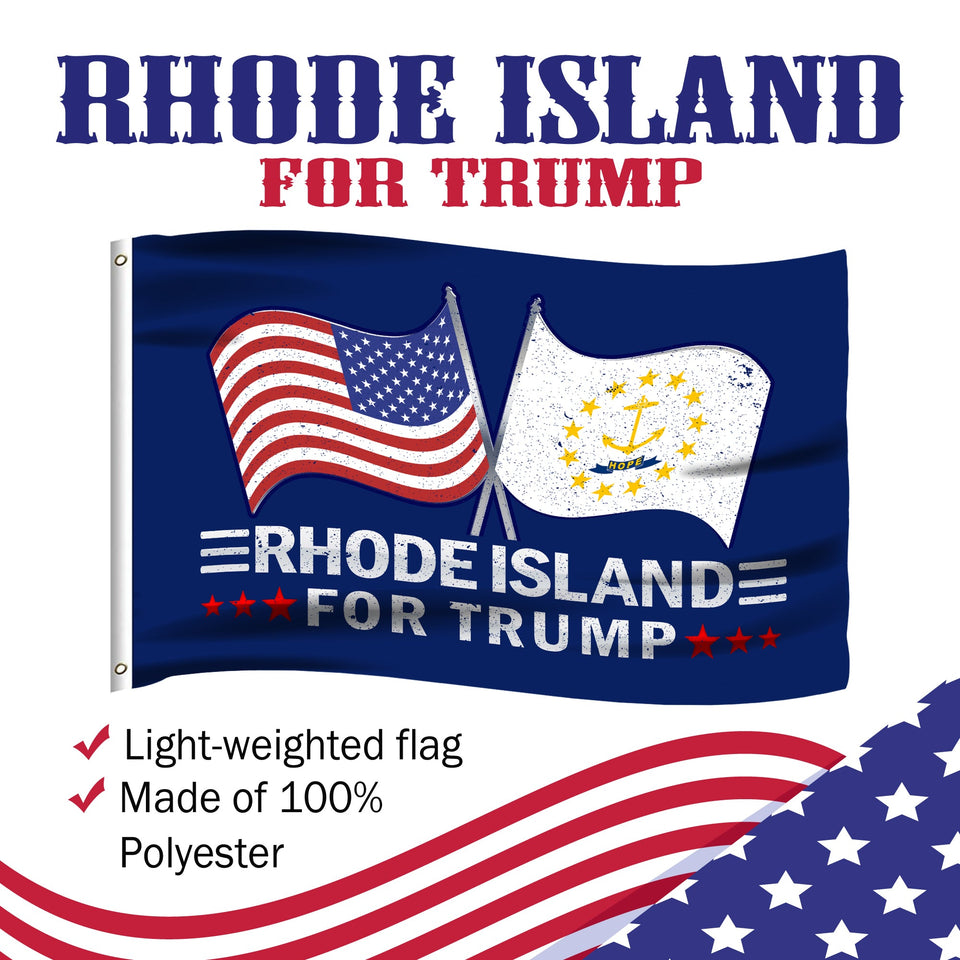 Rhode Island For Trump 3 x 5 Flag - Limited Edition Dual Flags
