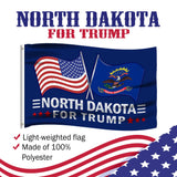 Trump 2024 Make Votes Count Again & North Dakota For Trump 3 x 5 Flag Bundle