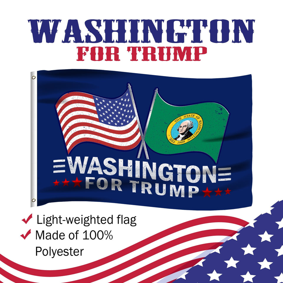 Trump 2024 Make Votes Count Again & Washington For Trump 3 x 5 Flag Bundle