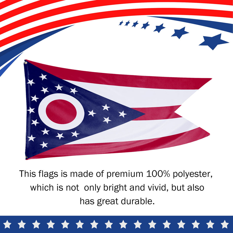 Ohio State Flag 3 x 5 Feet