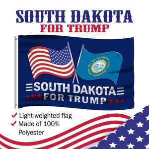 Trump 2024 Make Votes Count Again & South Dakota For Trump 3 x 5 Flag Bundle