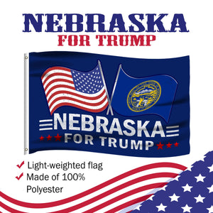 Nebraska For Trump 3 x 5 Flag - Limited Edition Dual Flags