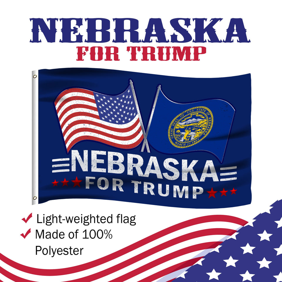 Nebraska For Trump 3 x 5 Flag - Limited Edition Dual Flags