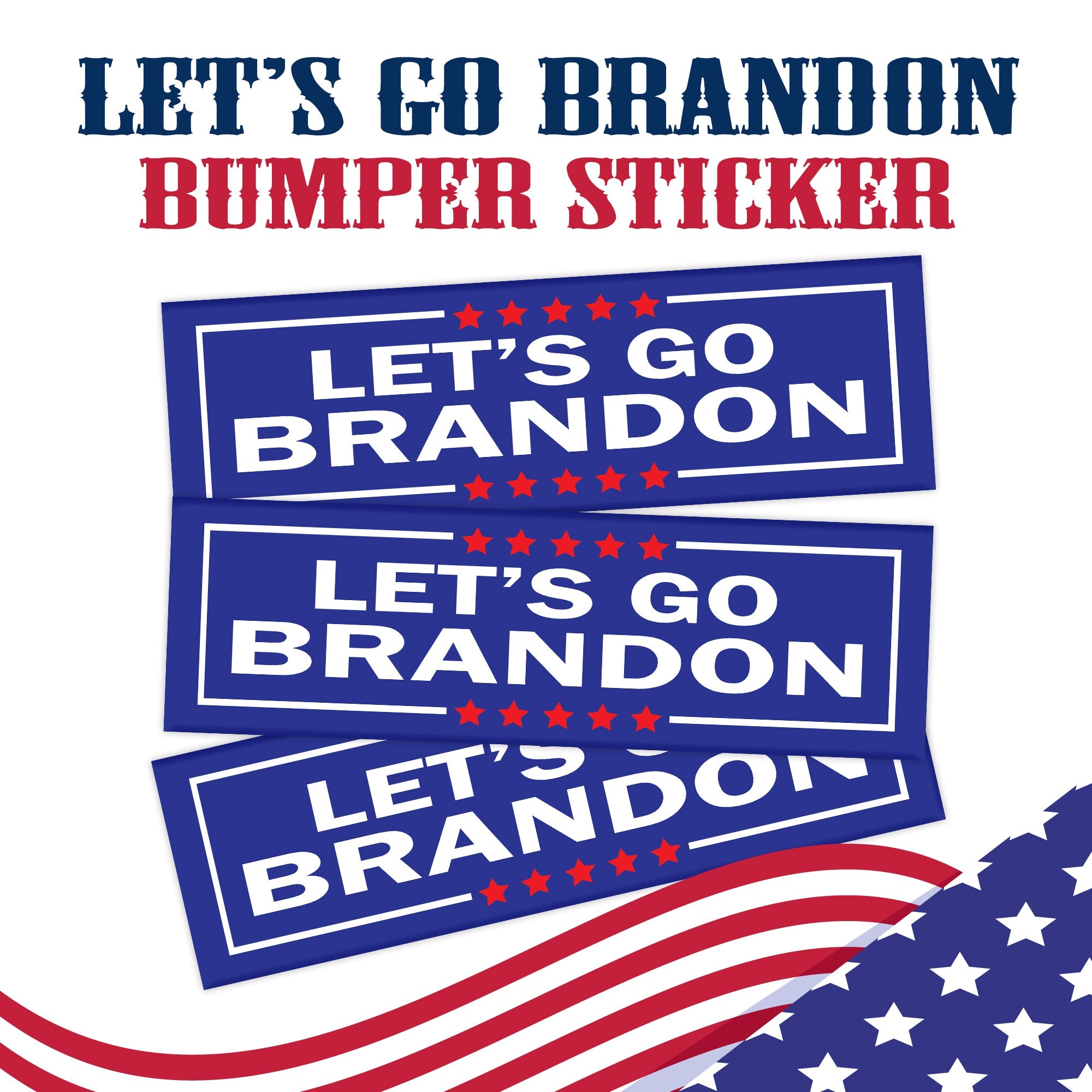 Let's Go Brandon Red, White, and Blue Bumper Sticker