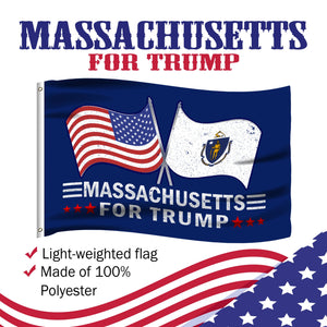 Massachusetts For Trump 3 x 5 Flag - Limited Edition Dual Flags