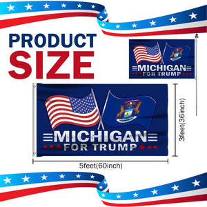 Michigan For Trump 3 x 5 Flag - Limited Edition Dual Flags