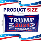 Trump 2024 Make Votes Count Again & Kansas For Trump 3 x 5 Flag Bundle