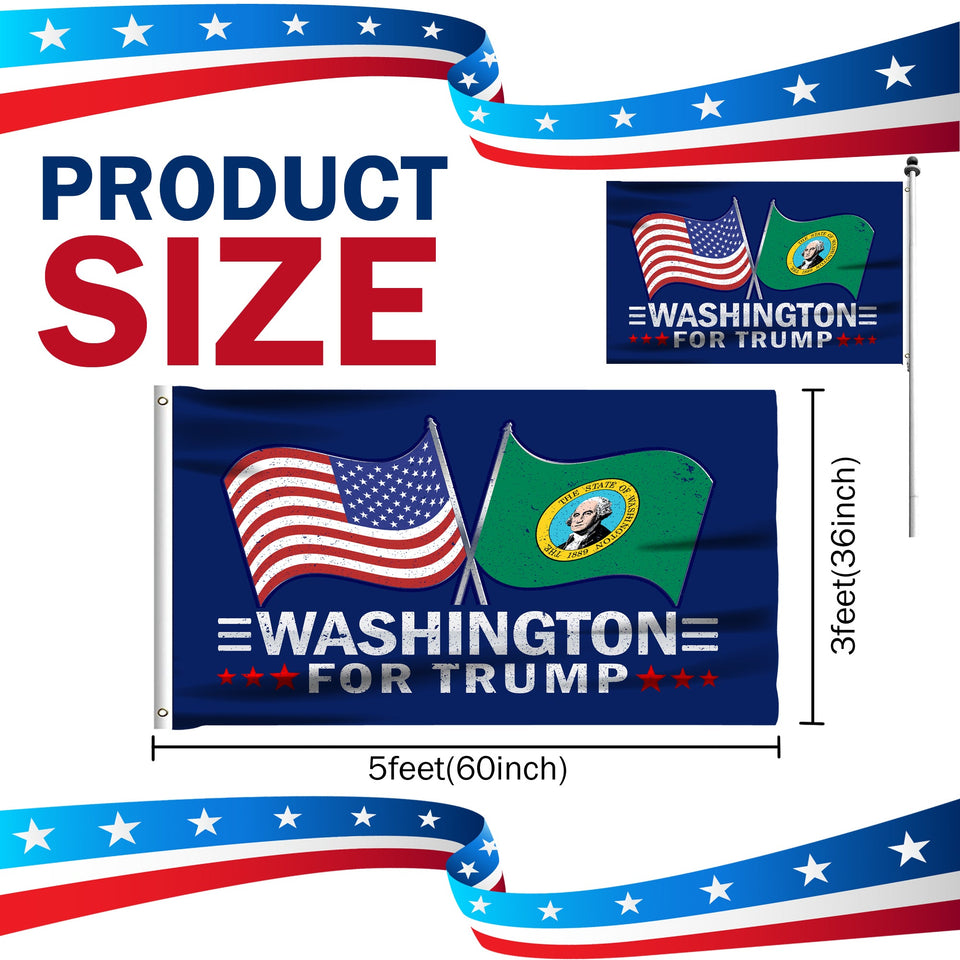 Washington For Trump 3 x 5 Flag - Limited Edition Dual Flags