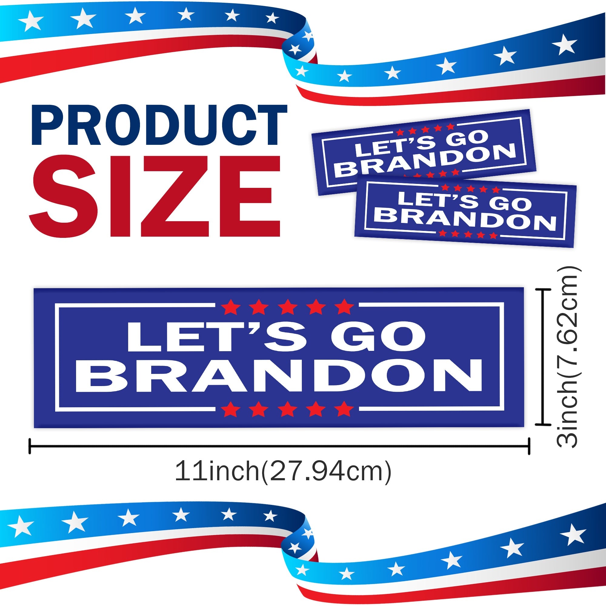 WSQ Lets Go Brandon Vinyl Bumper Sticker Decal - 8x3 Inches - Lets Go Brandon  Sticker for Car