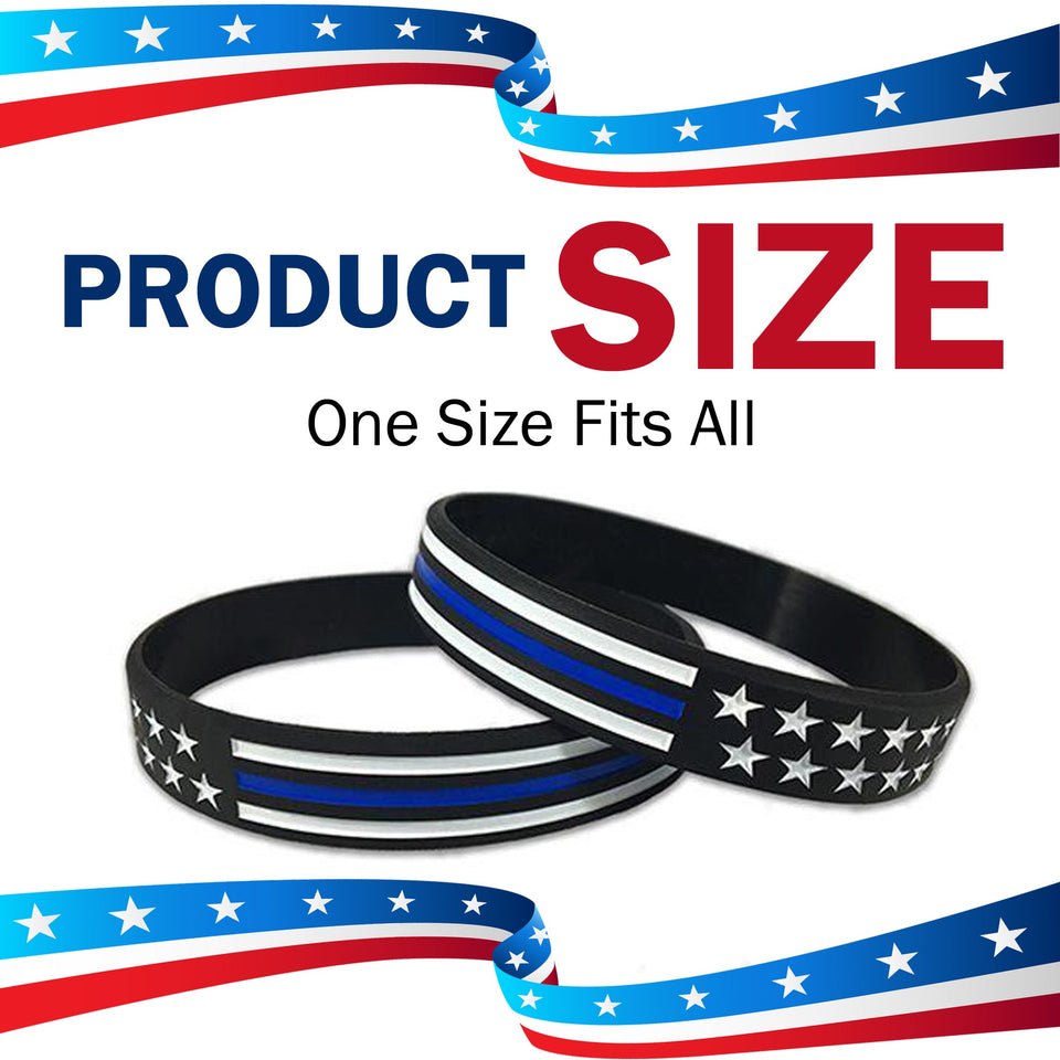 Thin Blue Line Back The Blue Silicone Wristbands
