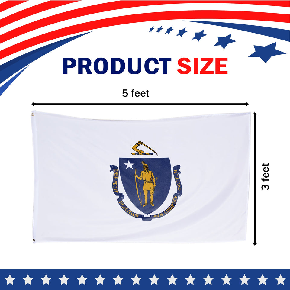 Massachusetts State Flag 3 x 5 Feet