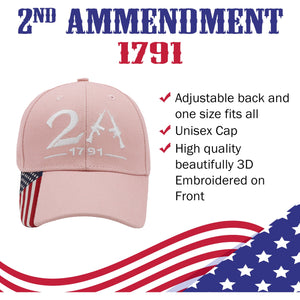 2nd Amendment 2A Limited Edition Pink Embroidered Hat