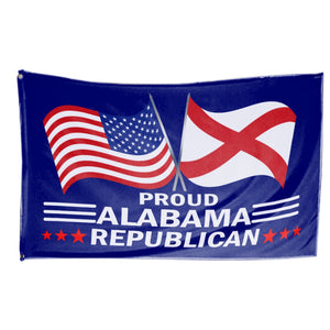 Alabama For Trump Flag and Hat Bundle - Includes 1 Alabama for Trump Hat and 3 unique Trump 2024 flags