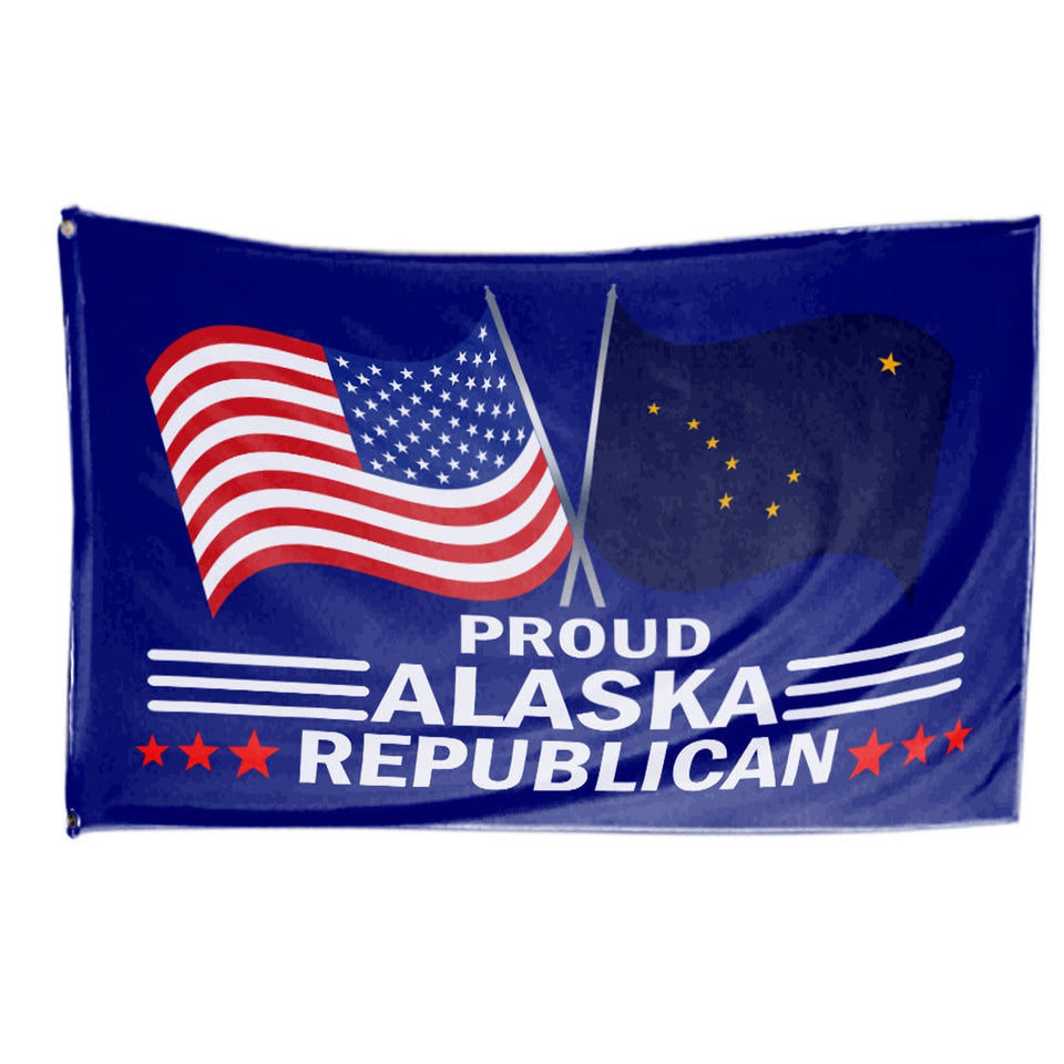 Alaska For Trump Flag and Hat Bundle - Includes 1 Alaska for Trump Hat and 3 unique Trump 2024 flags