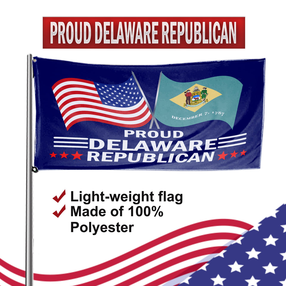 Proud Delaware Republican 3 x 5 Flag - Limited Edition Flags