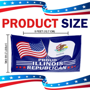 Proud Illinois Republican  3 x 5 Flag - Limited Edition Flags