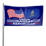 Kansas For Trump Flag and Hat Bundle - Includes 1 Kansas for Trump Hat and 3 unique Trump 2024 flags