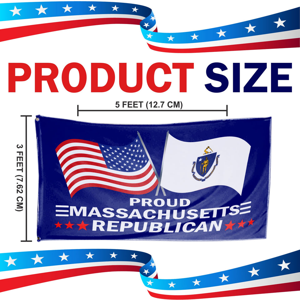 Proud Massachusetts Republican 3 x 5 Flag - Limited Edition Flags