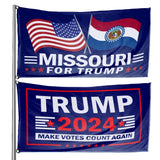 Trump 2024 Make Votes Count Again & Missouri For Trump 3 x 5 Flag Bundle