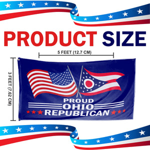 Proud Ohio Republican 3 x 5 Flag - Limited Edition Flags