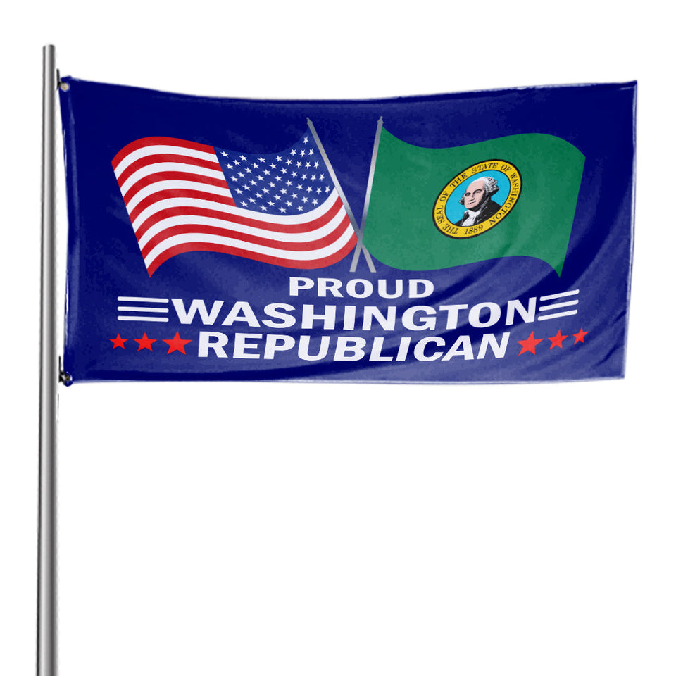 Washington For Trump Flag and Hat Bundle - Includes 1 Washington for Trump Hat and 3 unique Trump 2024 flags