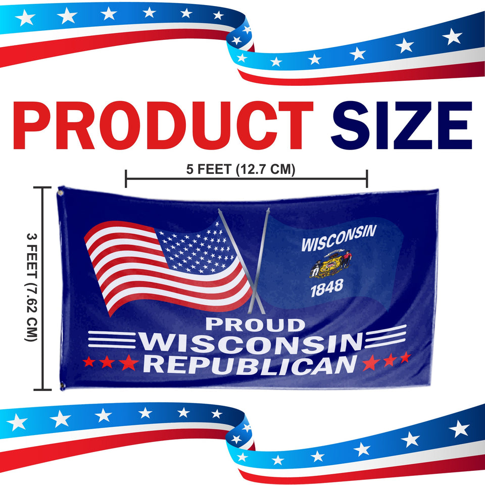 Proud Wisconsin Republican 3 x 5 Flag - Limited Edition Flags