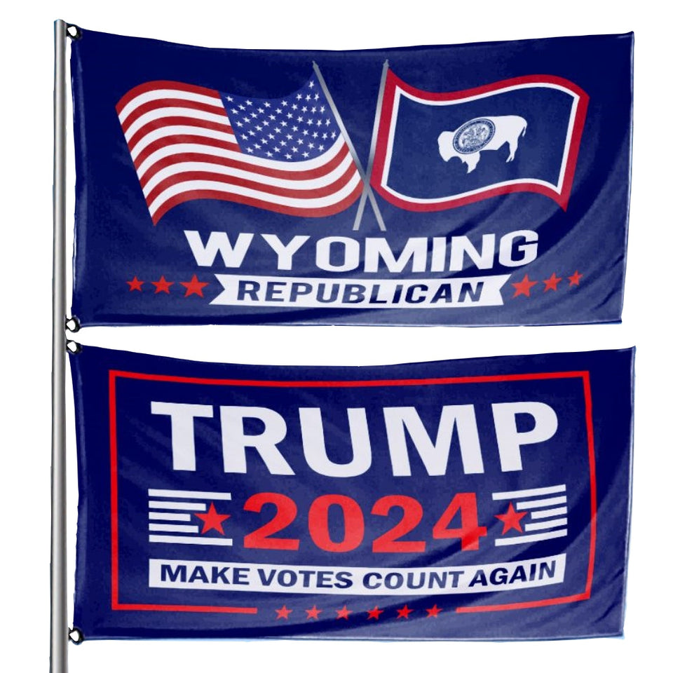 Trump 2024 Make Votes Count Again & 50 States For Trump 3 x 5 Flag Bundle - All States Available