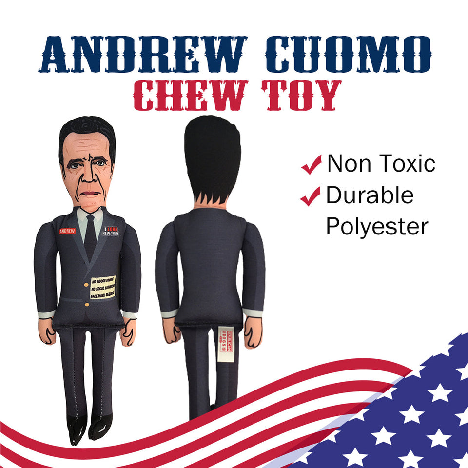 Andrew Cuomo Tough Plush Dog Chew Toy with Squeaker - Official Republican Dogs